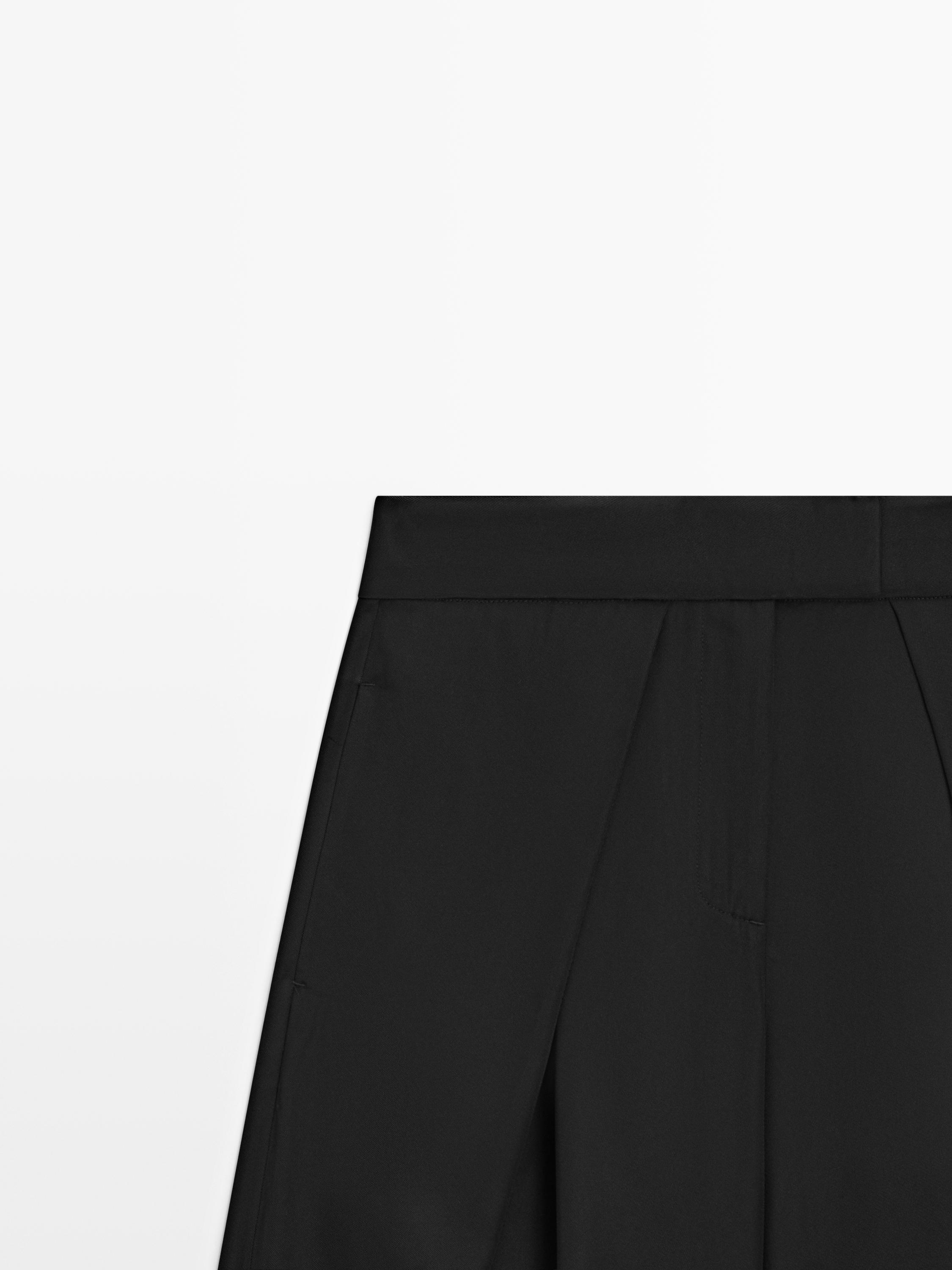 Satin trousers with darts